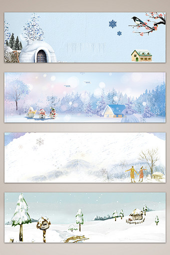 冬季创意促销banner海报背景图片