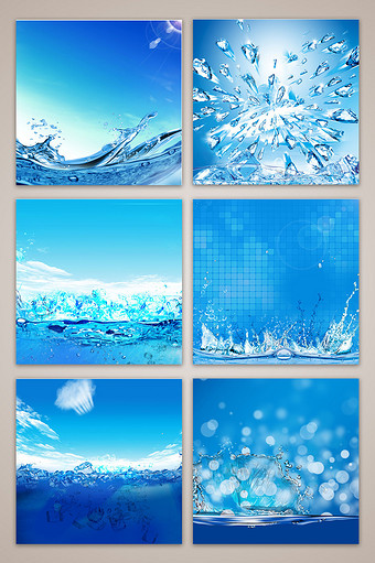 蓝色冰块电商淘宝主图背景图片