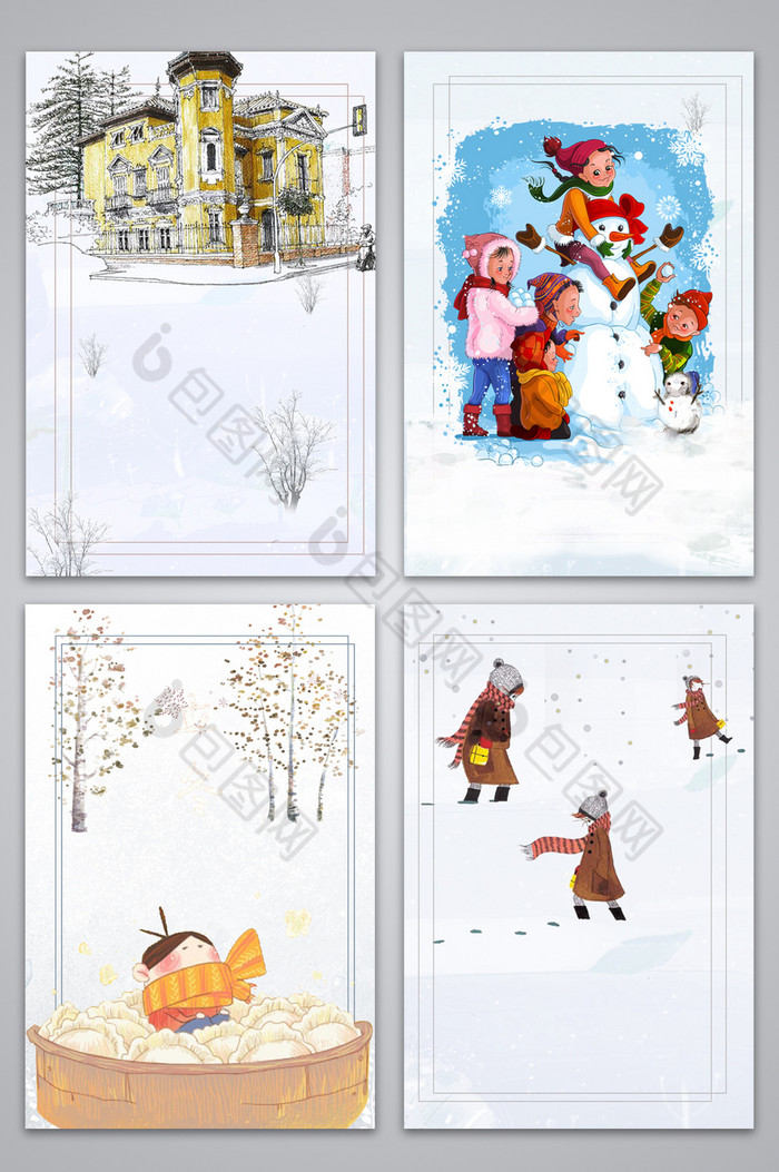 冬季雪人风景广告图图片图片