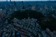 贵阳城市夜幕降临城市风光航拍摄影图