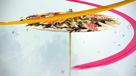 唯美中国风纸伞艺术三维动画视频素材视频