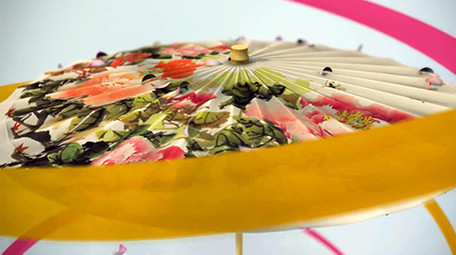 唯美中国风纸伞艺术三维动画视频素材视频