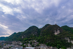 贵州镇远古镇景区航拍摄影图