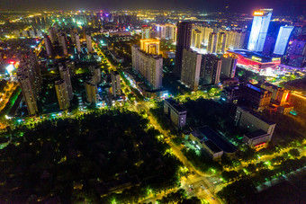 河南洛阳城市夜景航拍摄影图