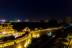 河南洛阳丽景门夜景灯光航拍摄影图