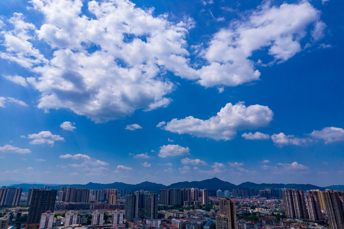 湖南怀化鹤鸣洲城市风光航拍摄影图