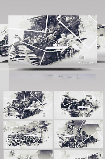 墨水动画战争历史老照片回忆照片相册视频图片