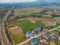 农业种植农田乡村田园航拍摄影图