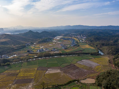 山川丘陵地貌农业种植农田航拍