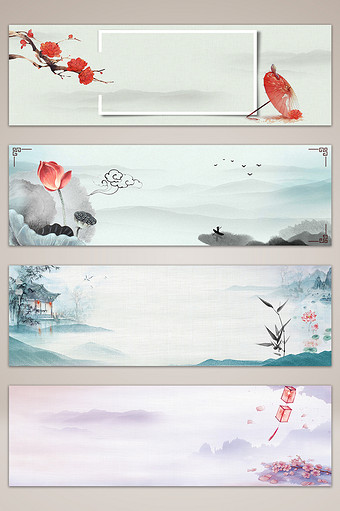 电商复古水墨古风banner背景图片下载