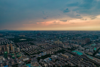 山东淄博城市暴雨<strong>来袭</strong>航拍摄影图