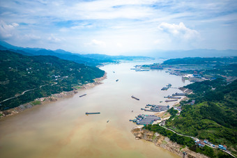 祖国大海河山长江三峡风光航拍