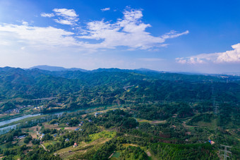 祖国大好河山丘陵山川航拍摄影图