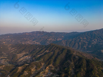 祖国大好<strong>河山</strong>山川日落航拍摄影图