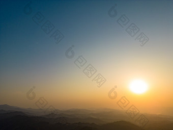 祖国大好河山山川日落航拍摄影图