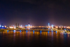 武汉长江大桥夜景灯光