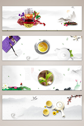 水墨中国风茶叶品牌促销banner图片