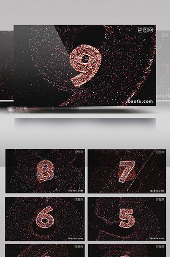 带透明通道粒子10秒倒计时AE设计视频图片