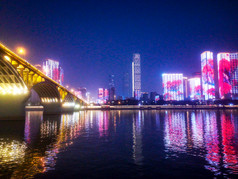 湖南长沙城市夜景摄影图