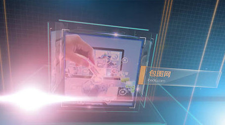 高科技线框立方体商务科技图文展示模板