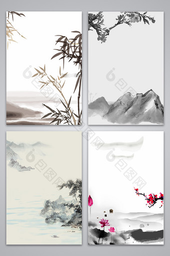中国风静物风景设计背景图图片