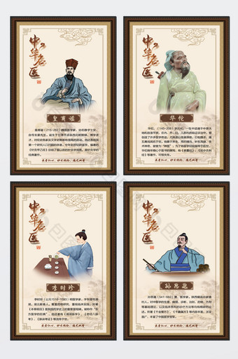 古典中医文化四件套展板图片