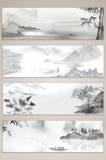 山水墨背景中国风图片