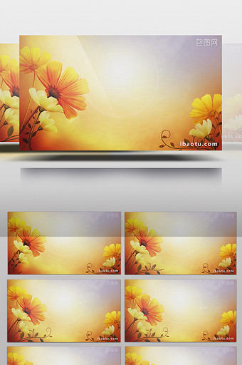 清新鲜花花朵生长背景视频晚会通用视频背景图片