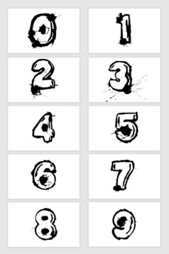 矢量手绘泼墨涂鸦英文字母符号模板免费下载_