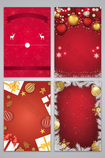 圣诞节红色海报设计背景图片