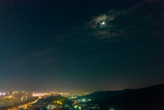 湖南长沙湘江两岸夜景灯光航拍摄影图
