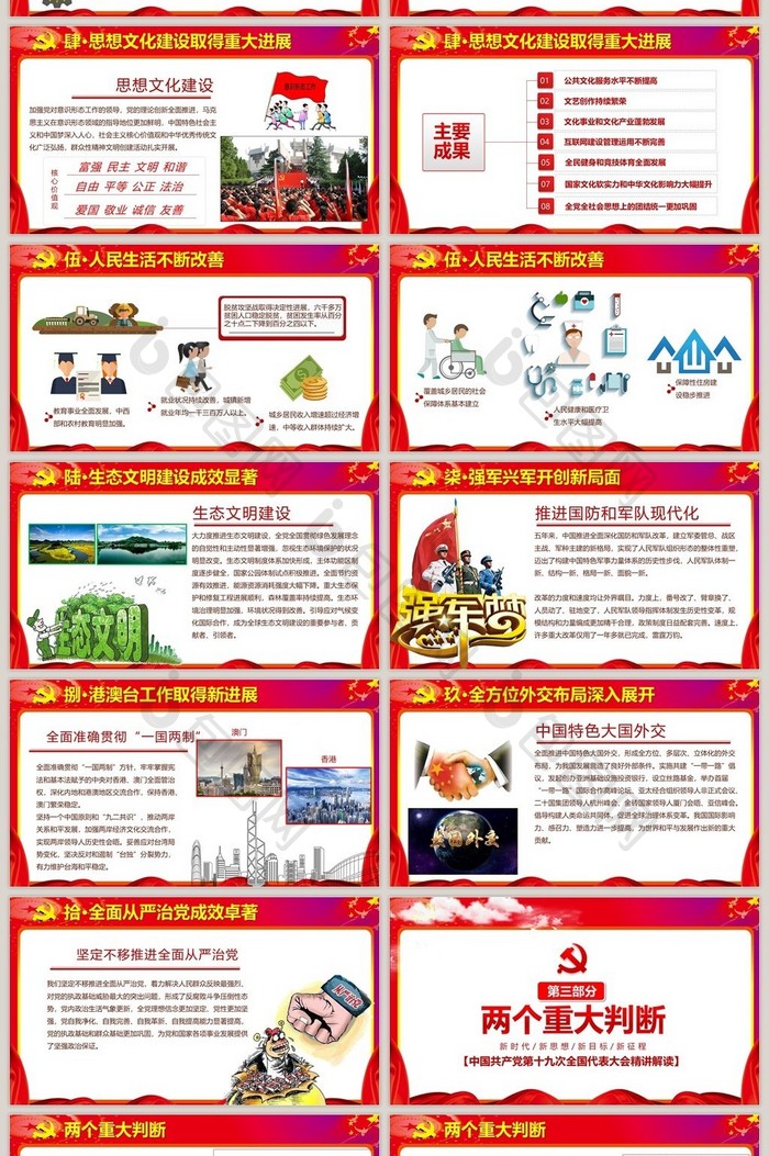 第十九次党代会报告精解PPT模板下载