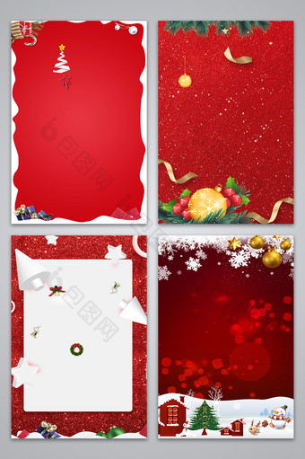 红色圣诞节广告背景图图片