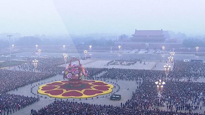 十九大北京天安门故宫北京靓丽风景视频