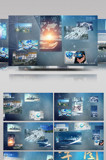 蓝色科技模板图文展示AE模板下载图片