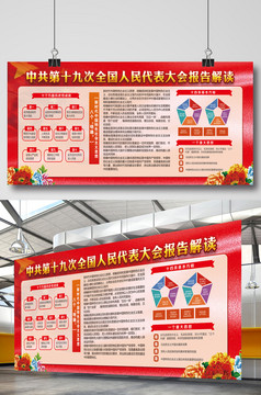 共筑中国梦十九大内容解读套图展板