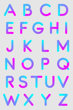 矢量蓝色渐变叠印英文字母