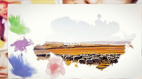 水墨水彩晕染遮罩图文动画照片相册AE模板