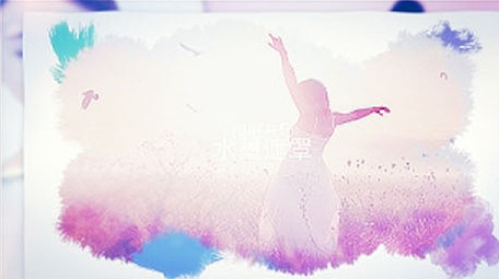 水墨水彩晕染遮罩图文动画照片相册AE模板