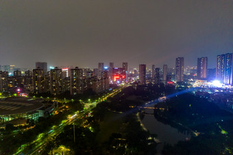 佛山夜景万家灯火航拍摄图