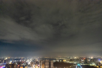 广东中山城市夜景<strong>万家</strong>灯火航拍摄影图