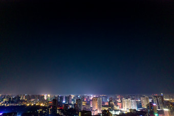 湖南衡阳湘江两岸夜景灯光航拍摄影图