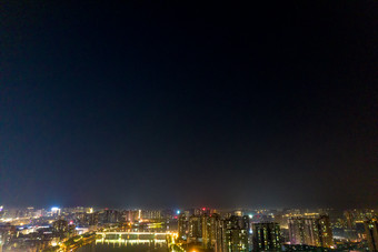 湖南衡阳<strong>湘江</strong>两岸<strong>夜景</strong>灯光航拍摄影图