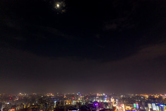 湖南长沙国金中心<strong>五一</strong>广场夜景航拍摄影图
