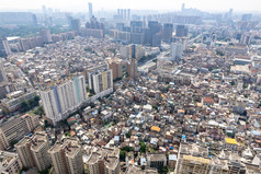 老城新城城市对比建筑东莞航拍摄影图