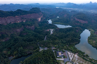 祖国大好河山丹霞山景区清晨航拍摄影图