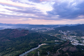 祖国大好<strong>河山</strong>丹霞山景区清晨航拍摄影图