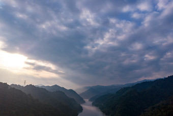 祖国大好河山湖南郴州小东江航拍摄影图