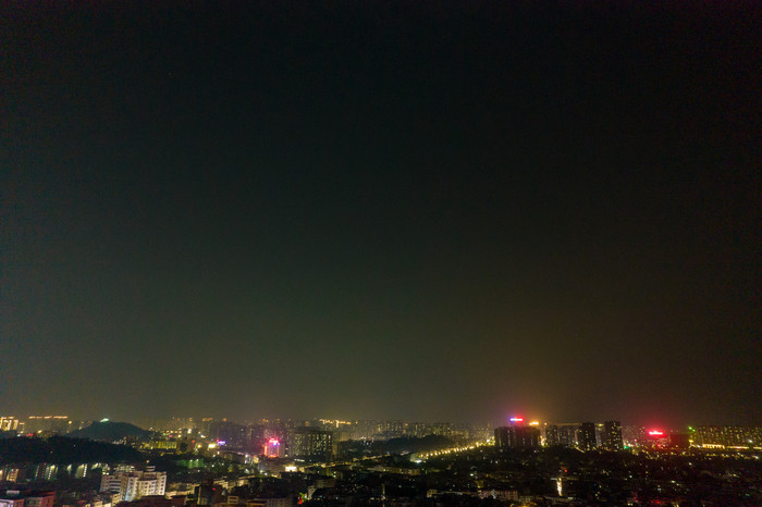 广东阳江百利广场夜景灯光航拍摄影图