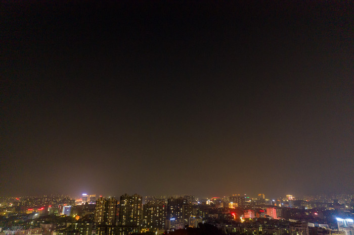 广东阳江百利广场夜景灯光航拍摄影图